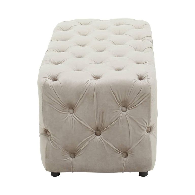 Alea Hall Bench - Mink Velvet Fabric