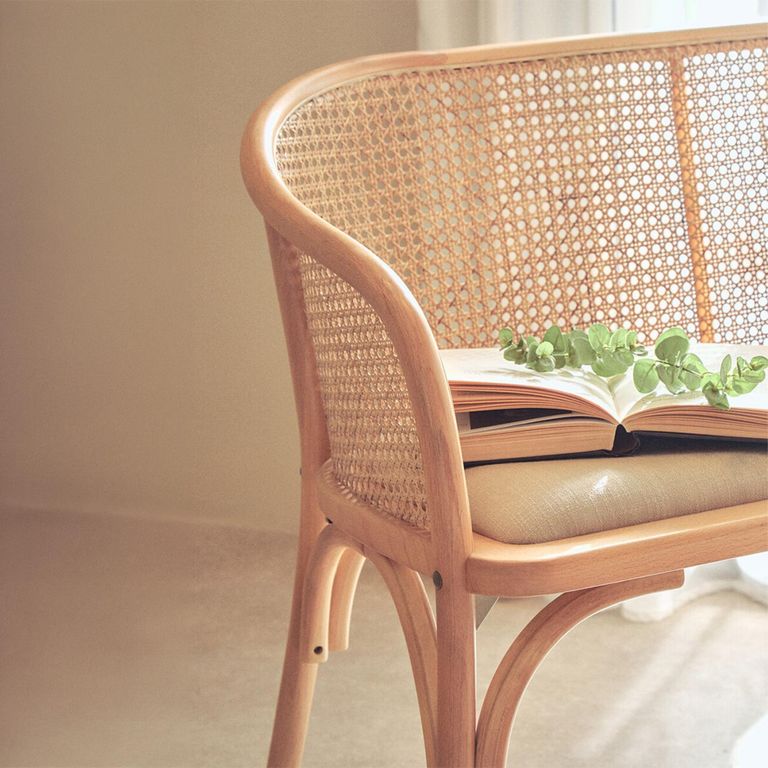 Cebu Bench - Natural Beech Wood with Beige Fabric