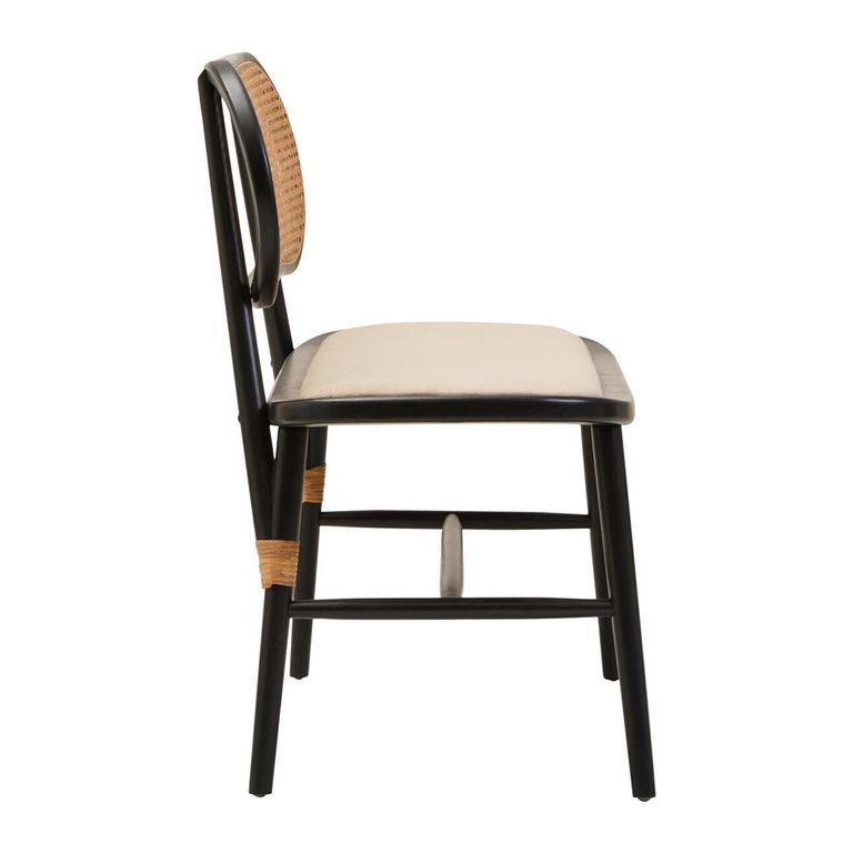 Cebu Bench - Natural Elm Wood with Beige Fabric