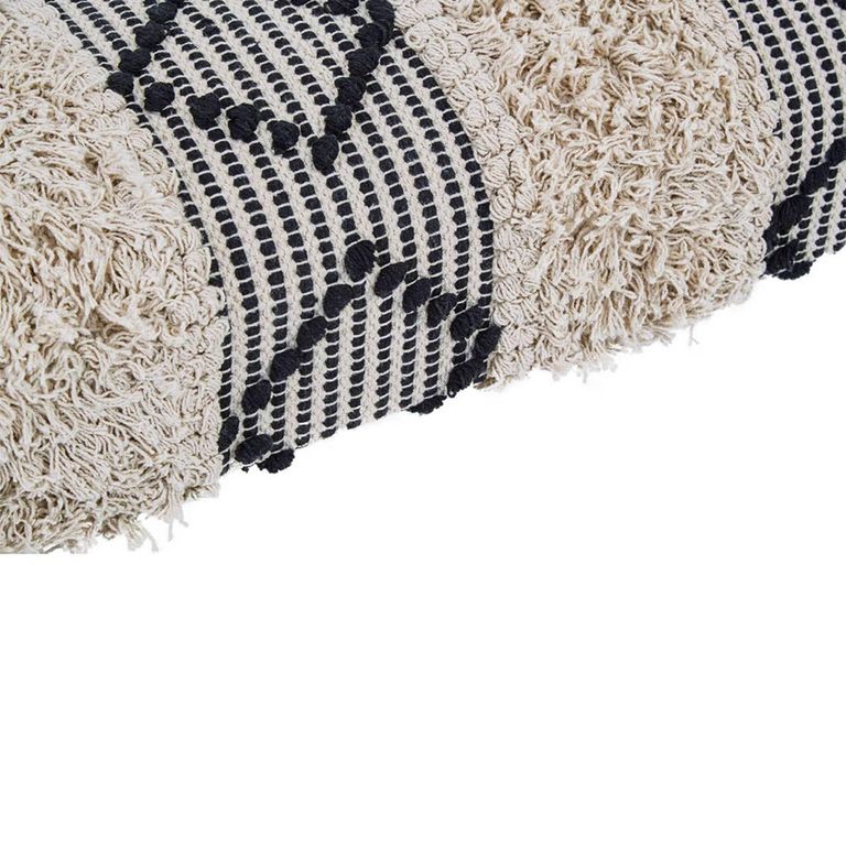 Cefena Bench - Moroccan - White and Black Fabric