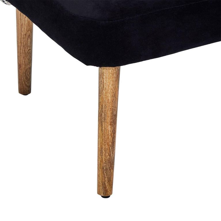 Cefena Bench - Moroccan - White and Black Fabric with Backrest