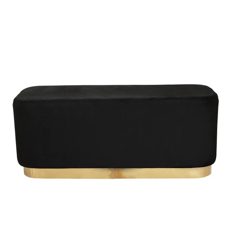 Hartford Bench - Black Velvet Fabric