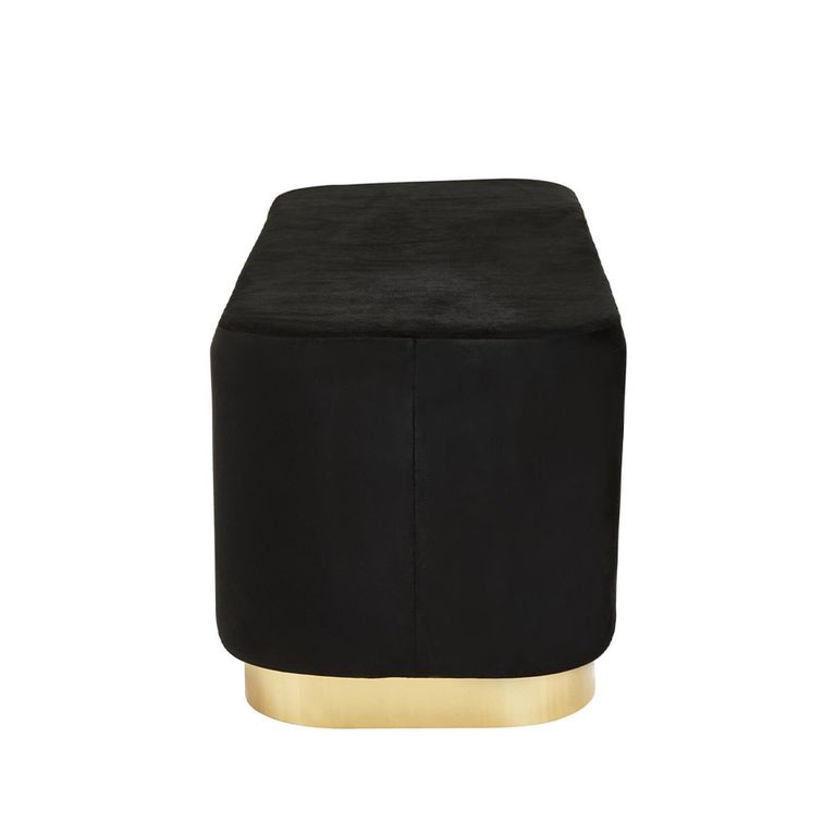 Hartford Bench - Black Velvet Fabric