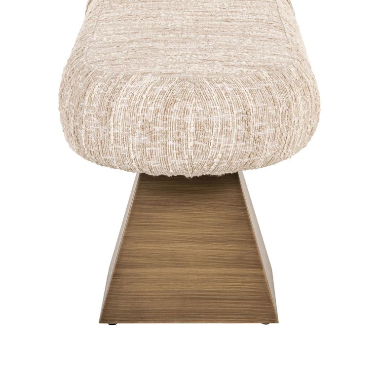 Geneva Hall Bench - Beige - Fabric and Metal