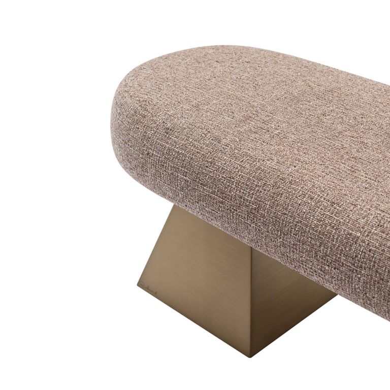 Geneva Hall Bench - Brown - Fabric and Metal