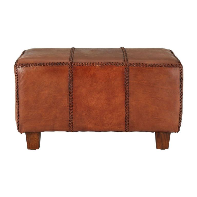 Inca Bench - Brown Leather - Upholstered