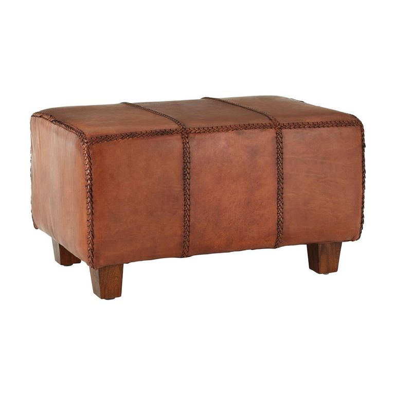 Inca Bench - Brown Leather - Upholstered