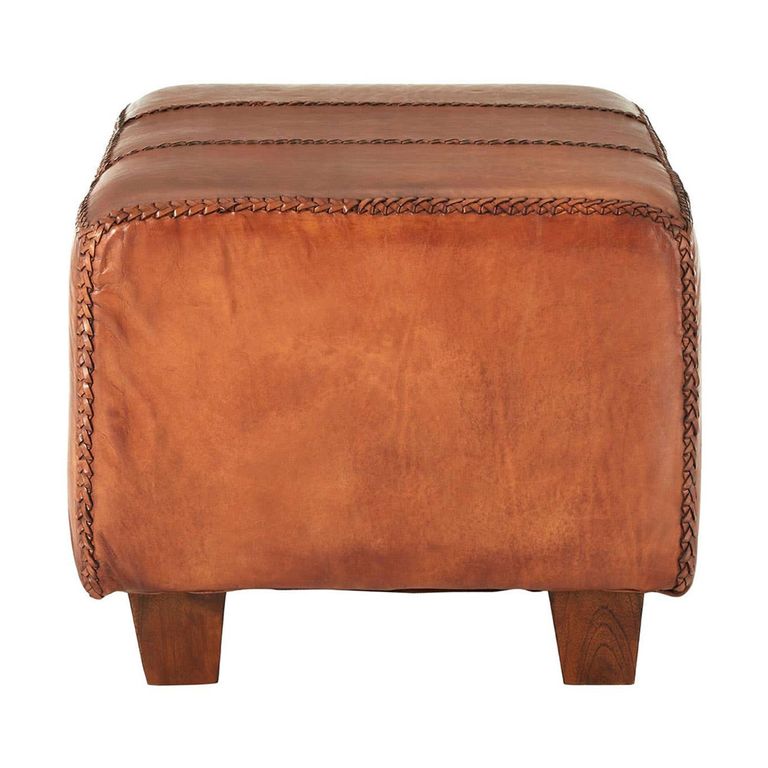Inca Bench - Brown Leather - Upholstered