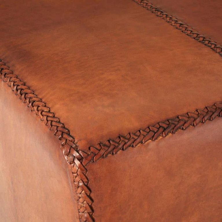 Inca Bench - Brown Leather - Upholstered