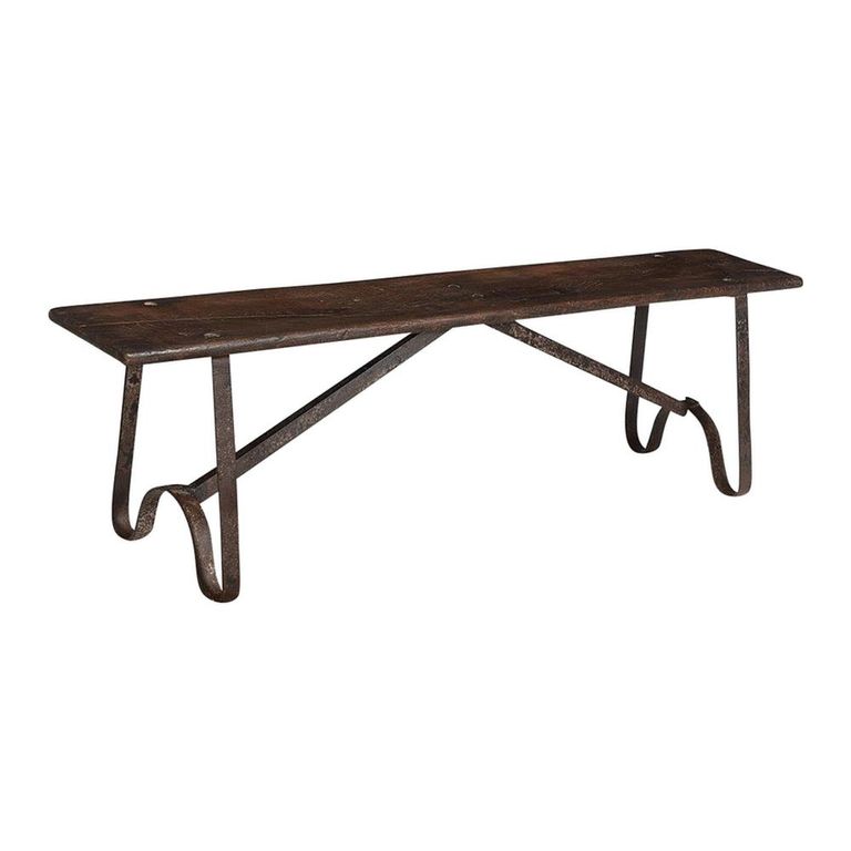 Unique One of a Kind - Industrial Bench - Hairpin Legs - Brown - Reclaimed Wood and Metal