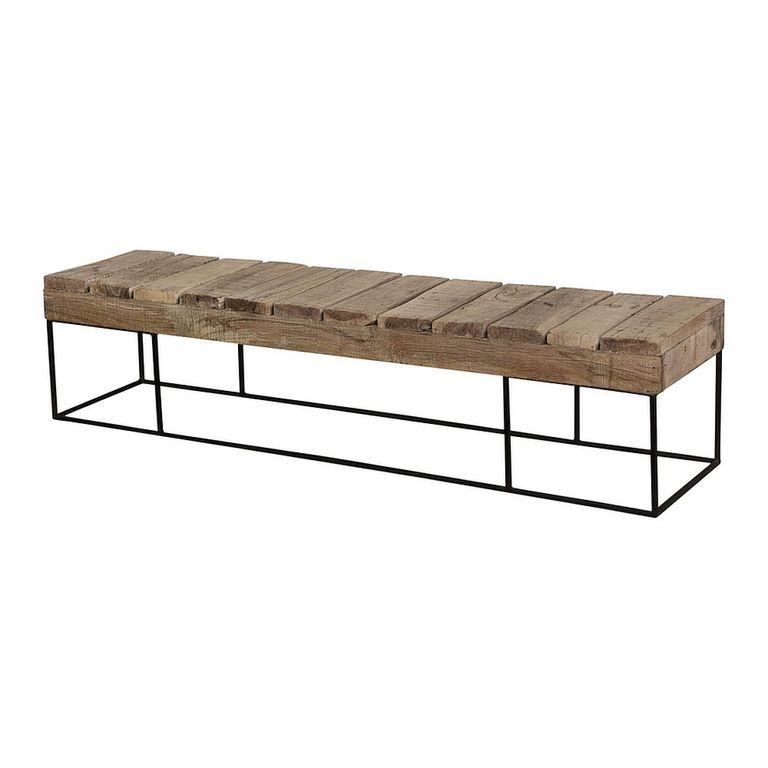 Unique One of a Kind - Industrial Bench - Natural and Black - Reclaimed Wood and Metal