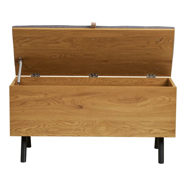 Barco Storage Bench - Grey and Natural - Fabric and Wooden
