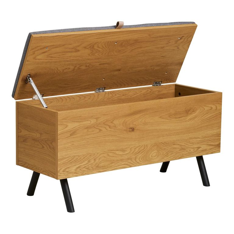 Barco Storage Bench - Grey and Natural - Fabric and Wooden