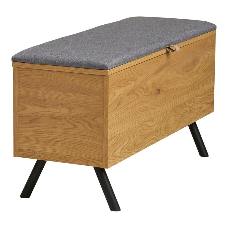 Barco Storage Bench - Grey and Natural - Fabric and Wooden