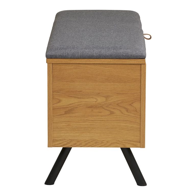 Barco Storage Bench - Grey and Natural - Fabric and Wooden