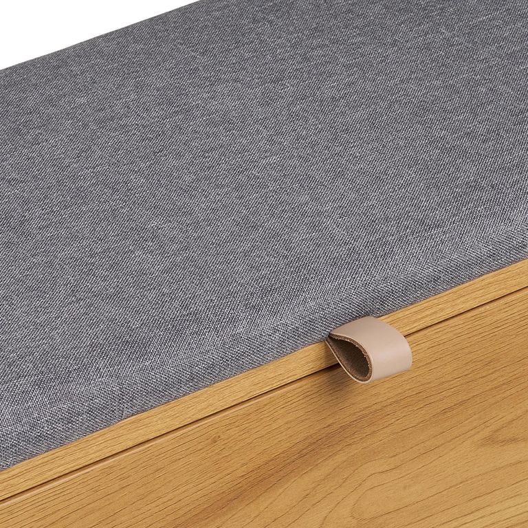 Barco Storage Bench - Grey and Natural - Fabric and Wooden
