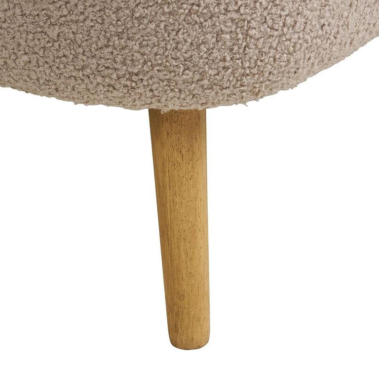 Harlow Storage Bench - Beige and Natural - Fabric and Rubberwood
