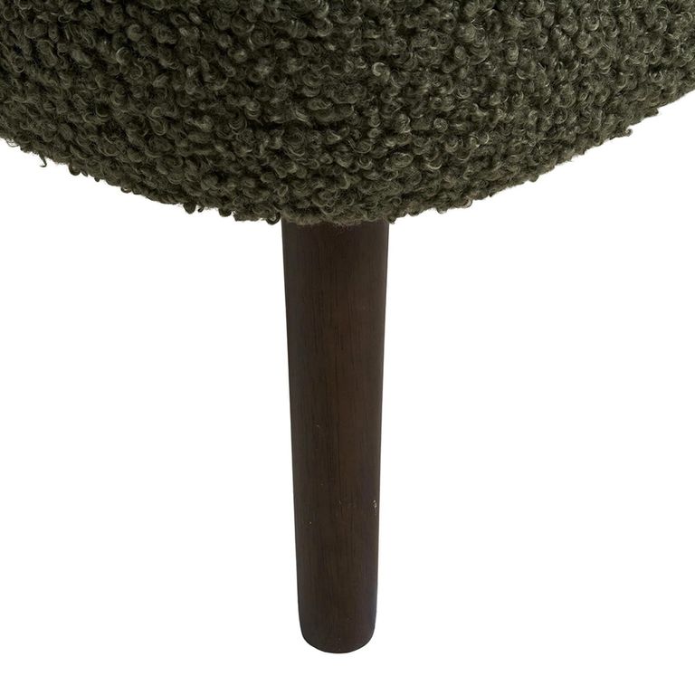 Harlow Storage Bench - Green and Black - Fabric and Rubberwood