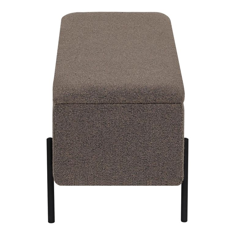 Watford Storage Bench - Dark Grey Boucle - Fabric and Metal