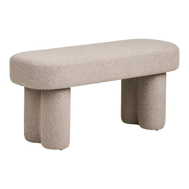 Weston Hall Bench - Oval - Beige - Fabric
