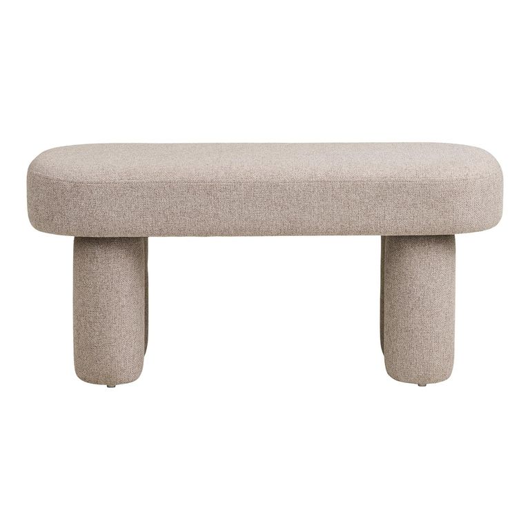 Weston Hall Bench - Oval - Beige - Fabric