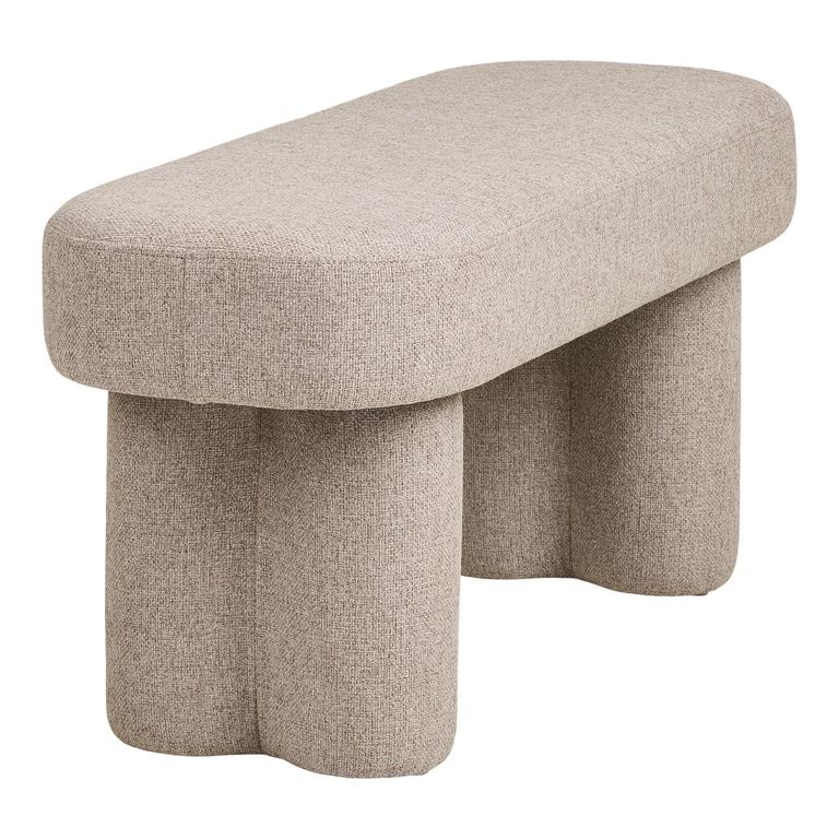 Weston Hall Bench - Oval - Beige - Fabric