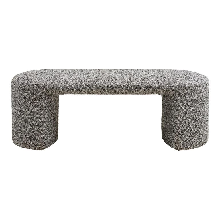 Westport Curved Hall Bench - Oval - Black and White - Fabric