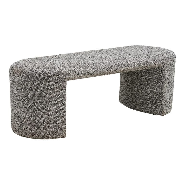 Westport Curved Hall Bench - Oval - Black and White - Fabric