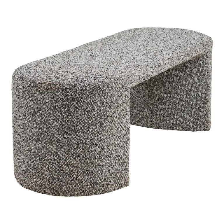 Westport Curved Hall Bench - Oval - Black and White - Fabric