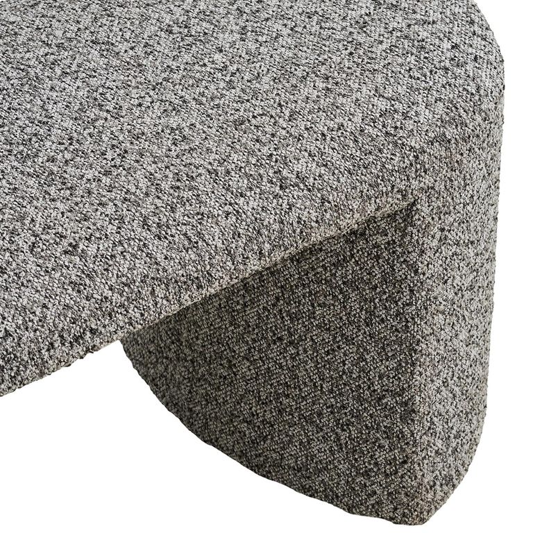 Westport Curved Hall Bench - Oval - Black and White - Fabric