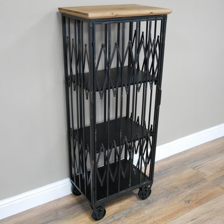 Industrial Cabinet - 1 Shutter Door - on Wheels - Black - Metal