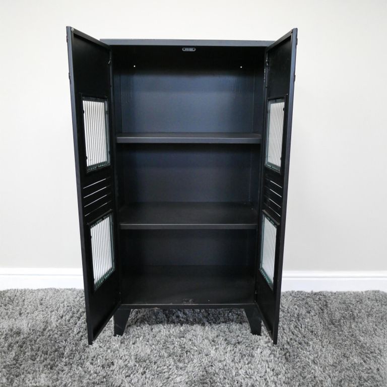 Cabinet - 2 Door - Black - Industrial - Metal