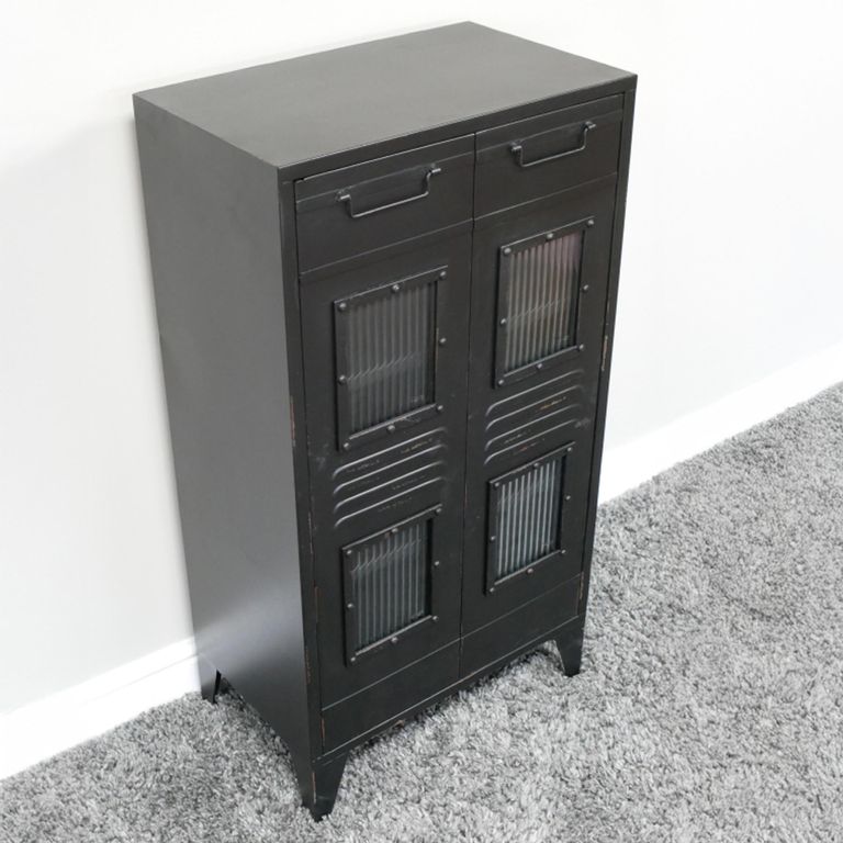 Cabinet - 2 Door - Black - Industrial - Metal