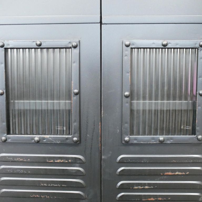 Cabinet - 2 Door - Black - Industrial - Metal