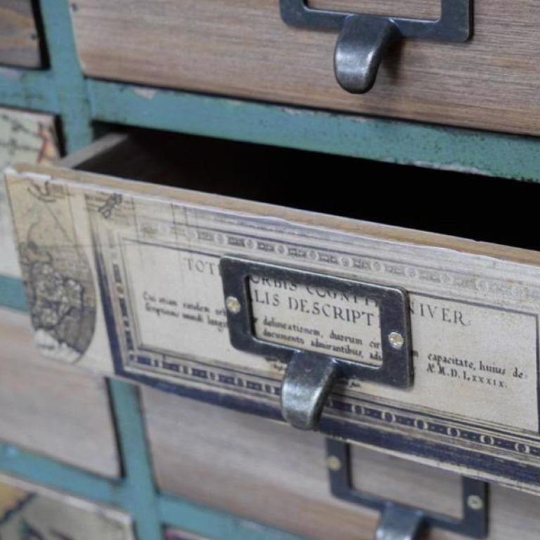 Storage Cabinet - Fir Wood - Multi Drawer - Apothecary - Large