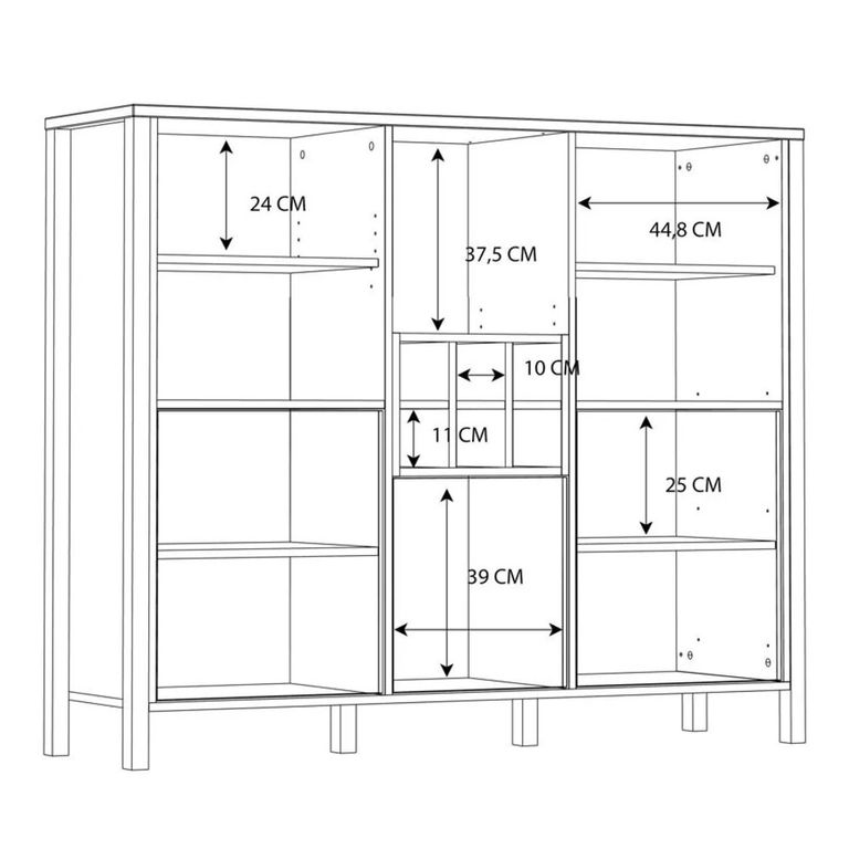 High Rock Cabinet - 3 Door - Oak