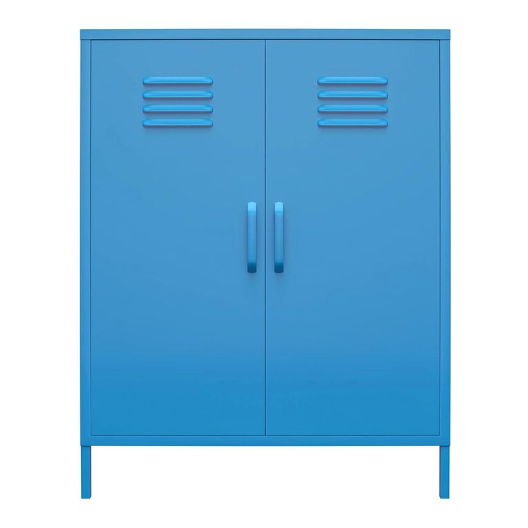 Novogratz Cache Locker Storage Cabinet - Blue - 2 Doors - 3384810COMNUK