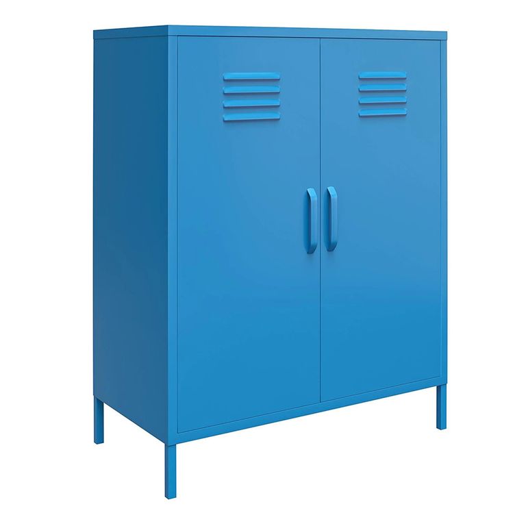 Novogratz Cache Locker Storage Cabinet - Blue - 2 Doors - 3384810COMNUK