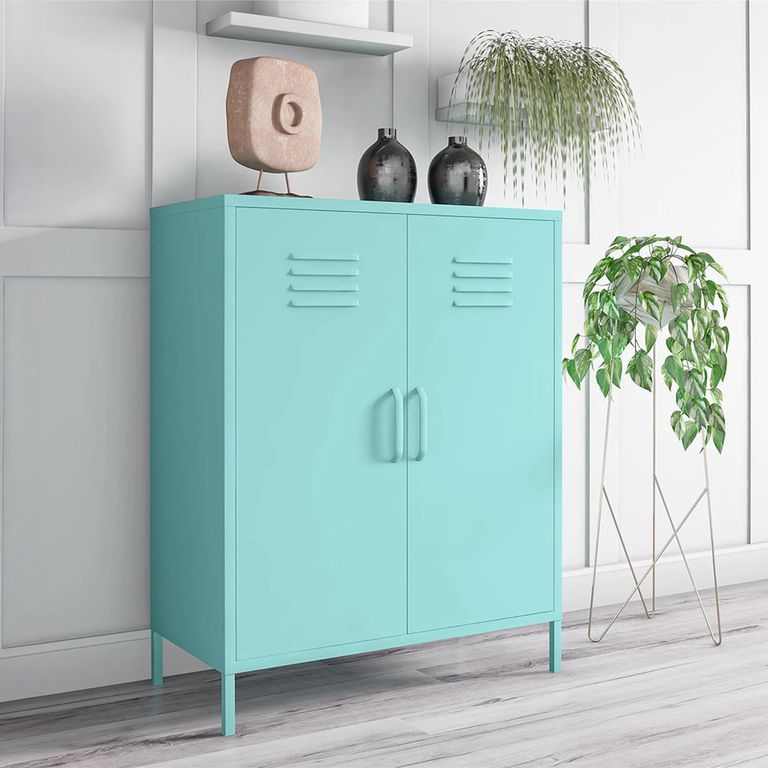 Novogratz Cache Locker Storage Cabinet - Mint - 2 Doors - 3384811COMNUK