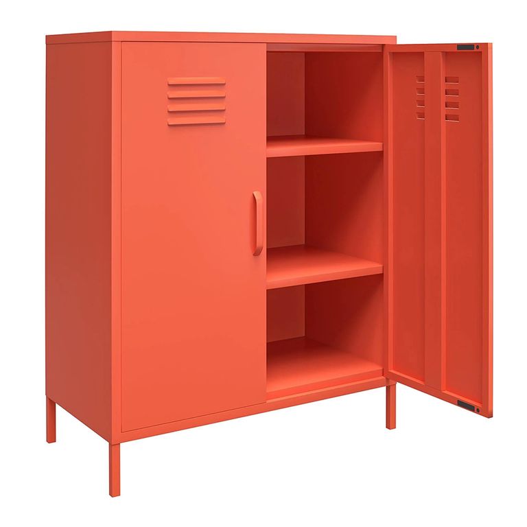 Novogratz Cache Locker Storage Cabinet - Orange - 2 Doors - 3384813COMNUK