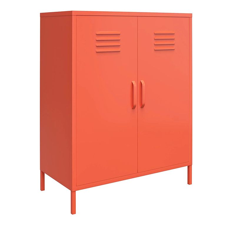 Novogratz Cache Locker Storage Cabinet - Orange - 2 Doors - 3384813COMNUK