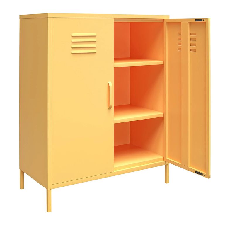 Novogratz Cache Locker Storage Cabinet - Yellow - 2 Doors - 3384814COMNUK