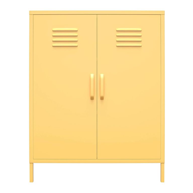 Novogratz Cache Locker Storage Cabinet - Yellow - 2 Doors - 3384814COMNUK