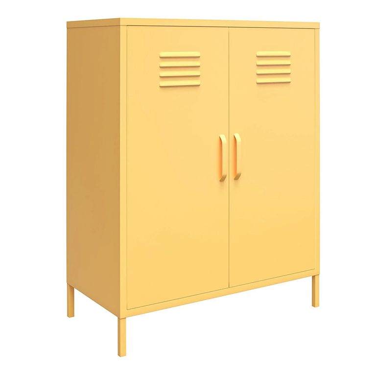 Novogratz Cache Locker Storage Cabinet - Yellow - 2 Doors - 3384814COMNUK