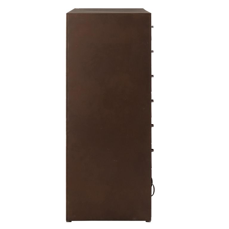 Bade Hall Cabinet - Multi Drawer - Industrial Style - Rust Brown Metal