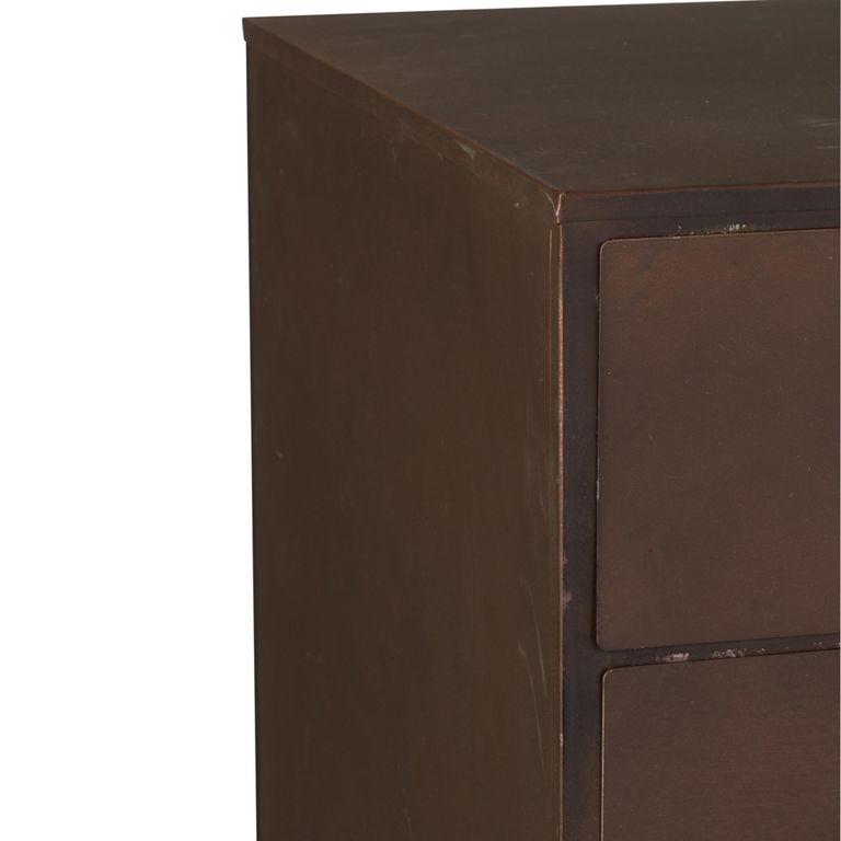 Bade Hall Cabinet - Multi Drawer - Industrial Style - Rust Brown Metal