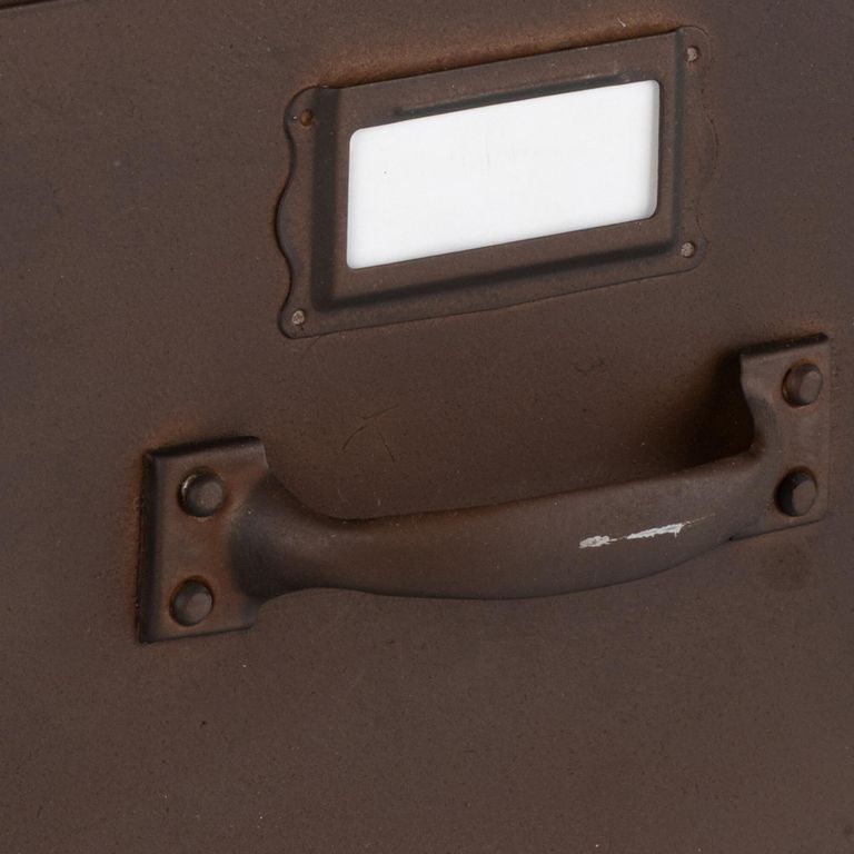 Bade Hall Cabinet - Multi Drawer - Industrial Style - Rust Brown Metal