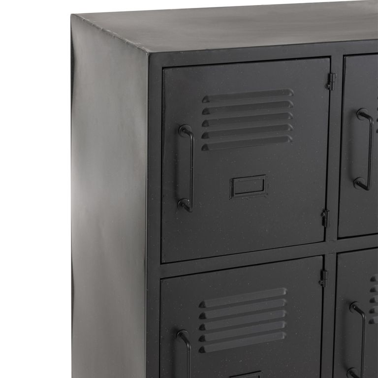 Locker Style Cupboard - 9 Door - Industrial Look - Black Metal