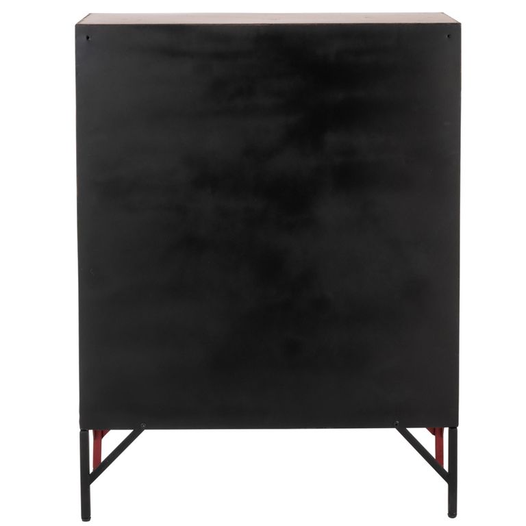 Locker Style Cupboard - 9 Door - Industrial Look - Red Distressed Metal