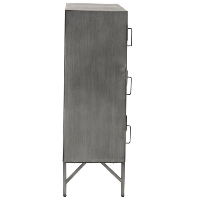 Locker Style Cupboard - 9 Door - Industrial Look - Silver Metal